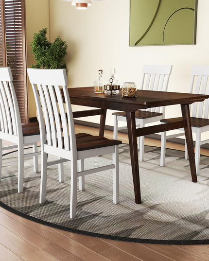 Giantex Wooden Dining Chairs Set of 2/4 with Hollowed Backrests & Rubber Wood Seats