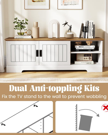 Giantex Farmhouse TV Stand for TVs up to 65" for Living Room