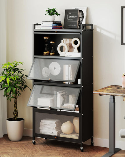 Giantex 5-Tier Kitchen Storage Cabinet w/4 Flip-up PC Doors