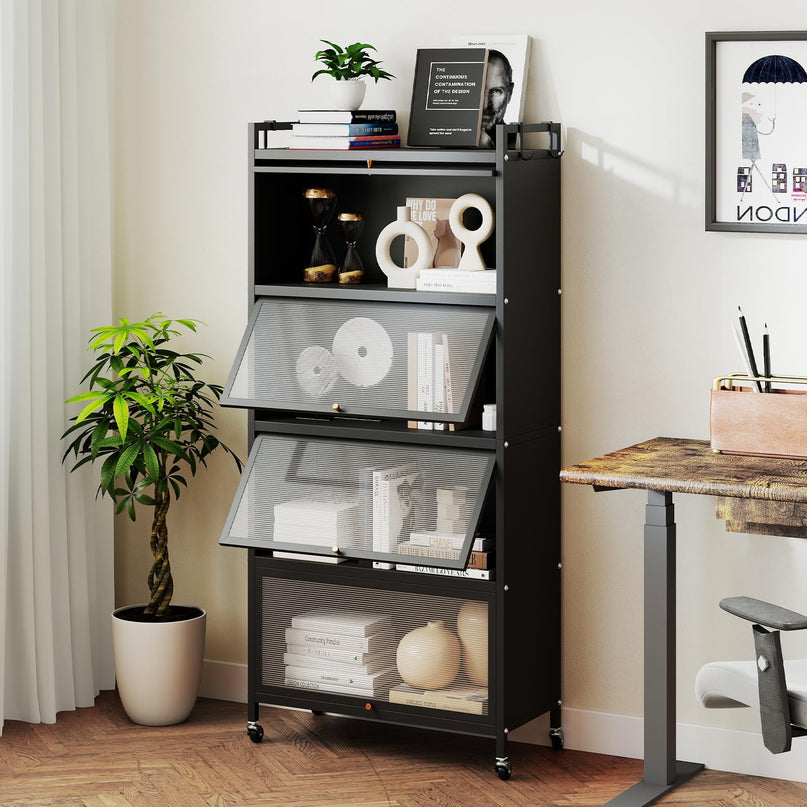 Giantex 5-Tier Kitchen Storage Cabinet w/4 Flip-up PC Doors