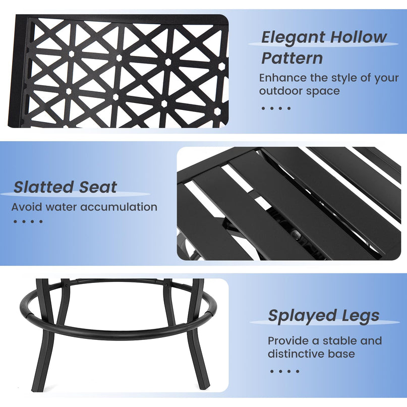 Giantex Outdoor Bar Stools, Metal Patio Bar Chairs with Cushion & Lumbar Pillow