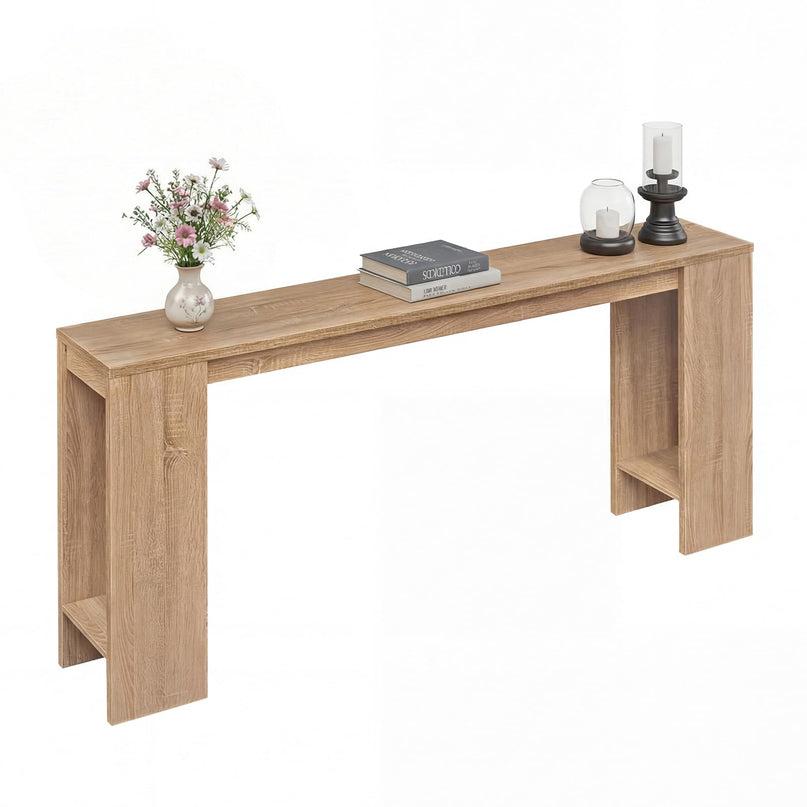 Giantex 71" Farmhouse Console Table Narrow Long Entryway Table Behind Couch