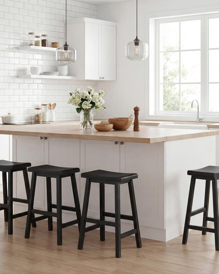 Giantex 24 Inch Counter Saddle Height Bar Stools with Footrest (2/4)