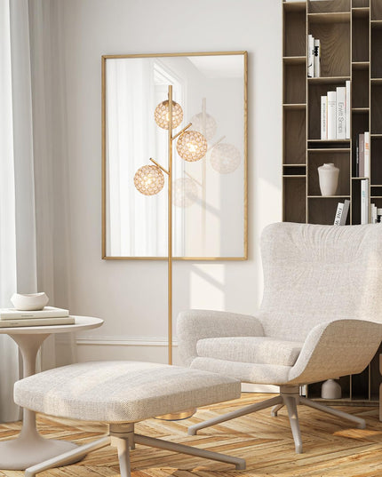 Giantex 3 Globe Floor Lamp - Mid Century Modern Floor Lamps for Living Room, Acrylic Lampshade