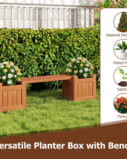 Giantex 2 in 1 Outdoor Bench with 2/4 Raised Garden Beds
