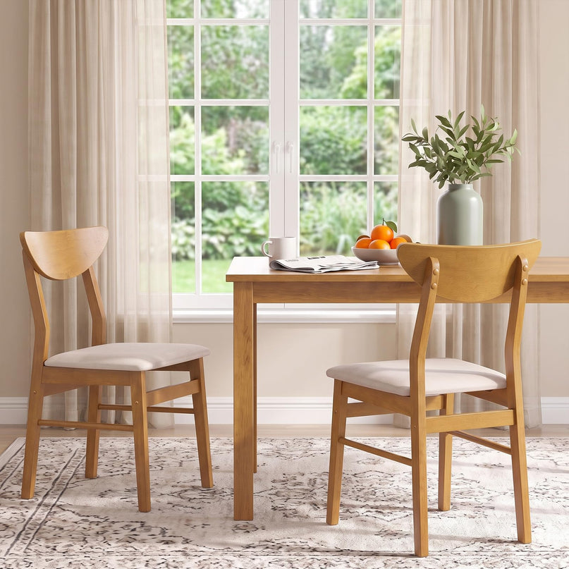GIANTEX Upholstered Dining Chairs Set of 2/4 w/ Comfortable Upholstered Seat