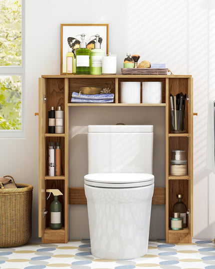 Giantex Over The Toilet Storage Cabinet, Double Door Freestanding Bathroom Organizer