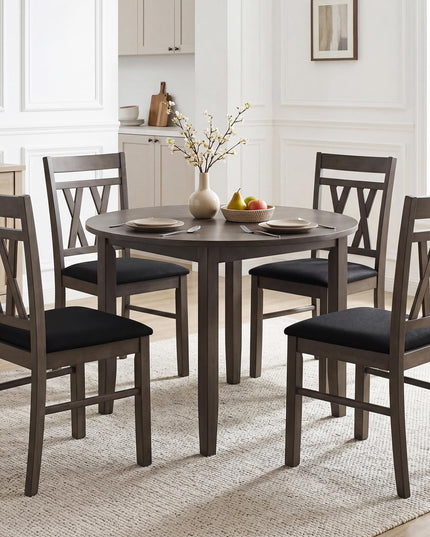 Giantex Linen Style Upholstered Kitchen Chairs with Dual X-Shaped Back (2/4)