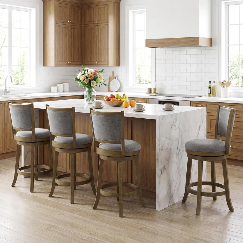 Giantex 25" Counter Height Bar Stools Set of 2/4 Swivel Barstools