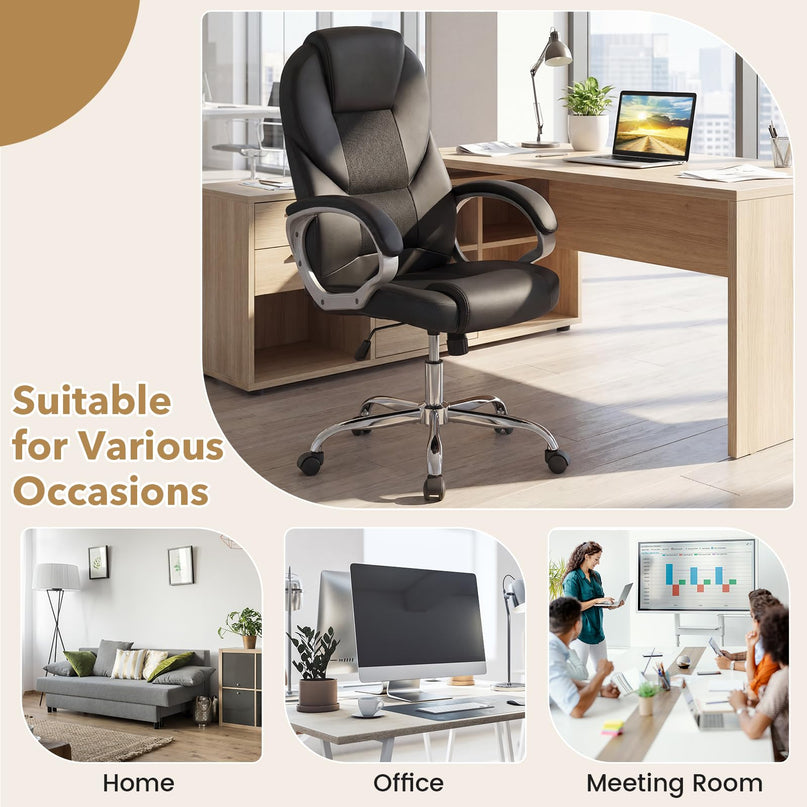 Fauteuil de bureau ergonomique Giantex en maille avec accoudoirs rembourrés et dossier inclinable