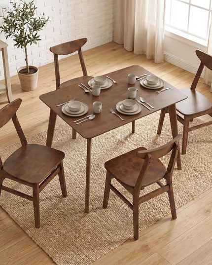 Giantex 5-Piece Dining Table Set for 4 Mid-Century Modern Kitchen Table and Chairs Set
