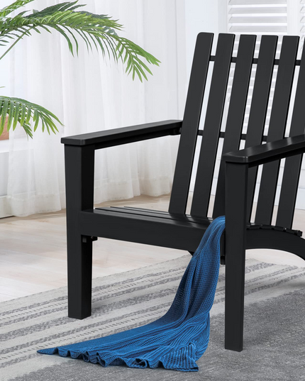 Giantex Wood Adirondack Chair & Side Table Set, Patio Bistro Set with Slatted Design