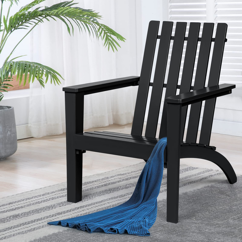 Giantex Wood Adirondack Chair & Side Table Set, Patio Bistro Set with Slatted Design