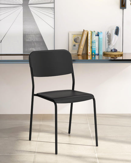 Giantex Metal Dining Chairs Set of 4, Stackable Lightweight Kitchen Chairs w/Tilted Backrest & Sturdy Metal Legs