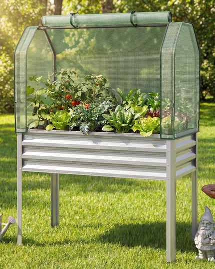 Giantex 44x22x60 Raised Garden Bed with Legs & Greenhouse Cover (1/2)