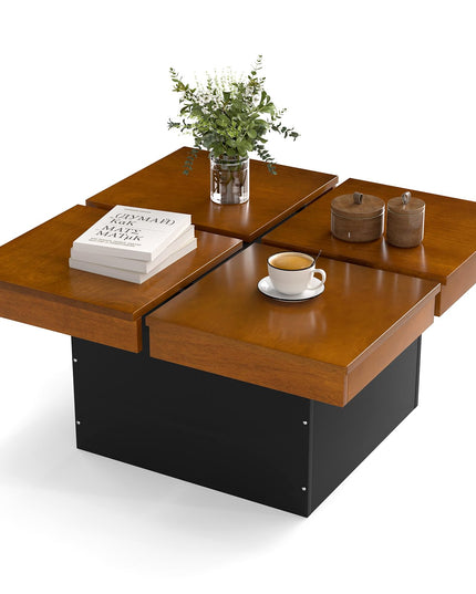 Giantex Table Basse Carrée 80 cm, Table d'Appoint Moderne du Milieu du Siècle