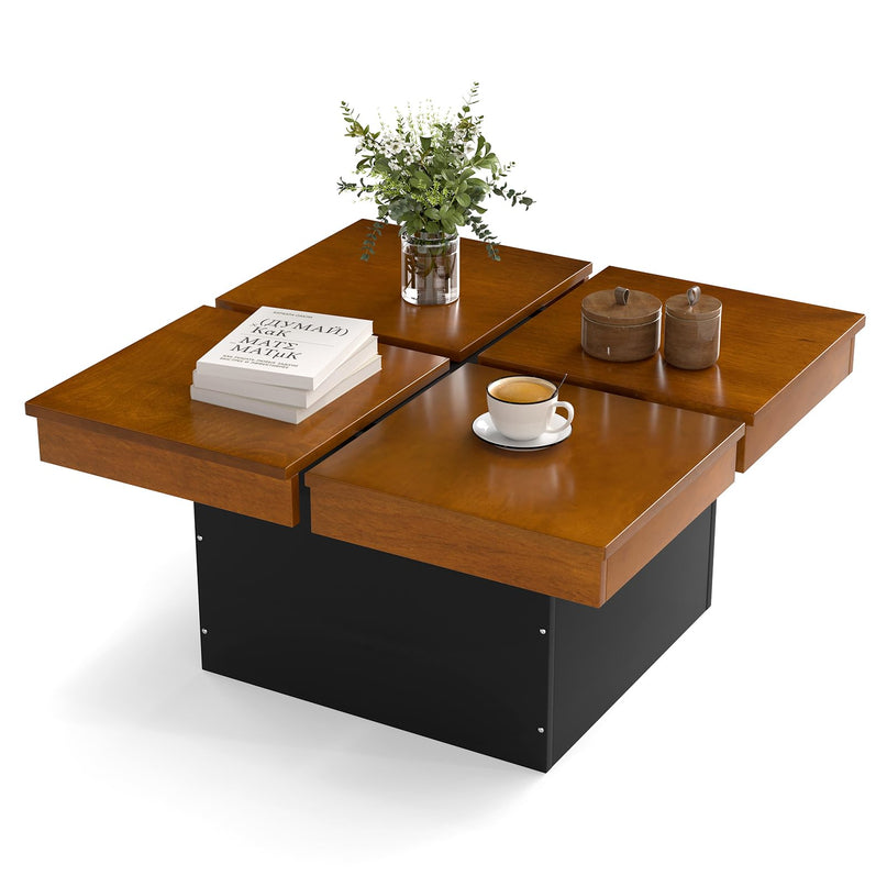 Giantex Table Basse Carrée 80 cm, Table d'Appoint Moderne du Milieu du Siècle
