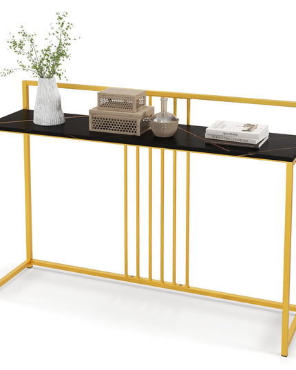 Giantex 47" Entryway Console Table - Narrow Hallway Table w/Sturdy Gold Metal Frame, Anti-Tipping Kits