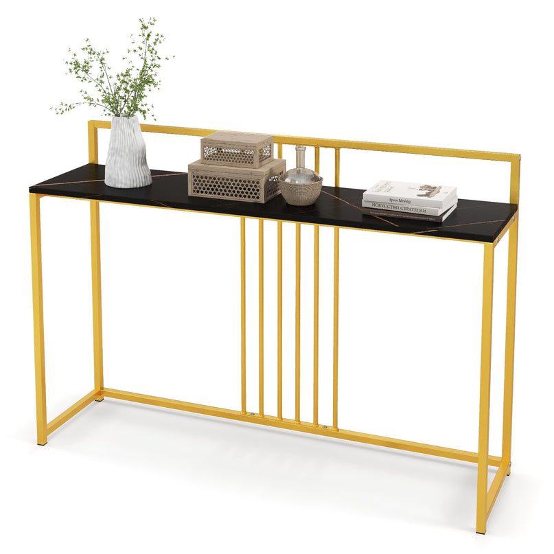 Giantex 47" Entryway Console Table - Narrow Hallway Table w/Sturdy Gold Metal Frame, Anti-Tipping Kits