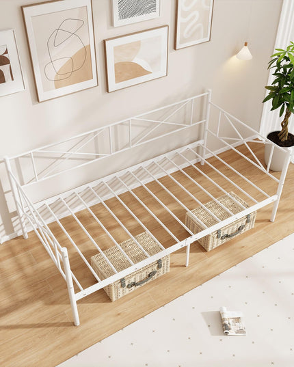 Giantex Twin Size Daybed Frame, Metal Sofa Bed w/Heavy Duty Steel Slats Support