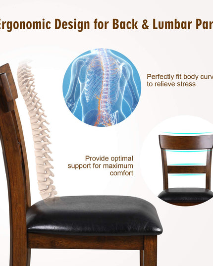 Giantex 25.5-Inch Counter Height Chair with Backrest, Foam-Padded Cushion, Rubber Wood Legs