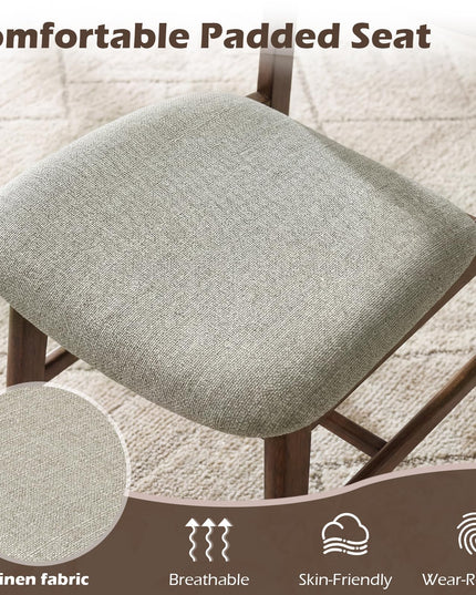 Giantex Solid Rubber Wood Dining Room Chairs with Curved Backrest