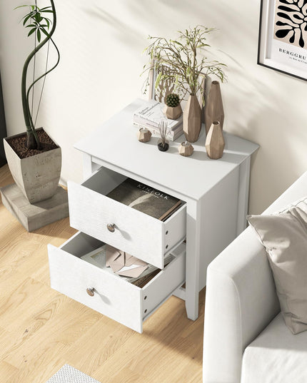Giantex White and Black Nightstand