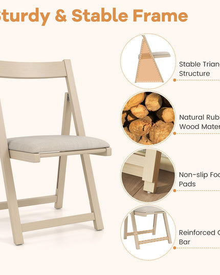 Giantex Folding Dining Chairs Set of 4