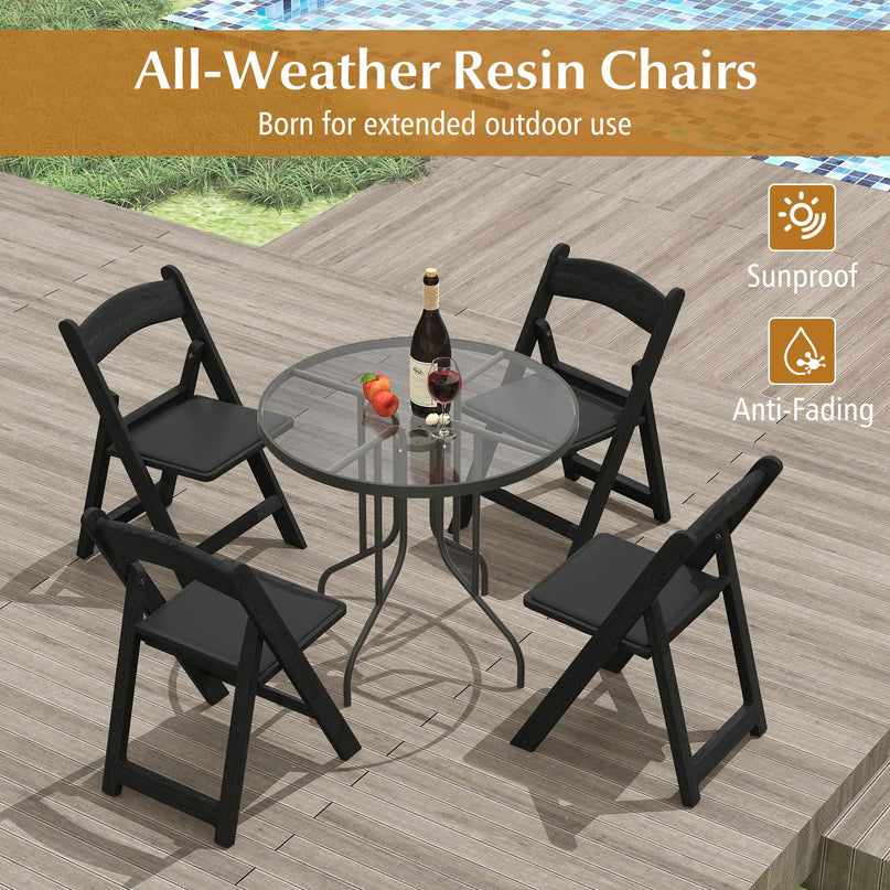 Giantex Portable Resin Event Chairs with Padded Seat