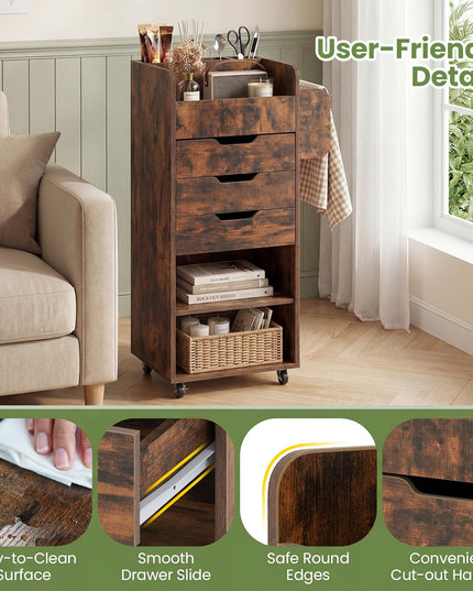 Giantex Craft Storage Cart - Utility Organizer Cart with 3 Drawers