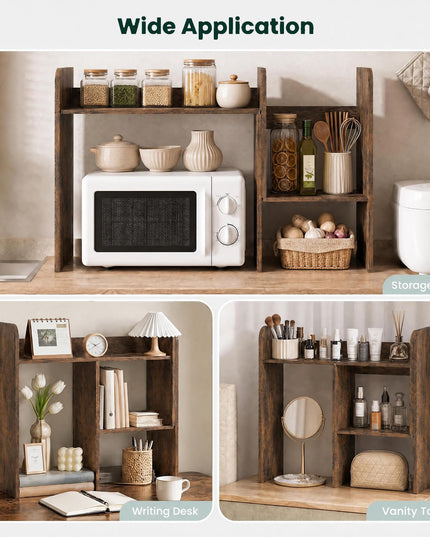 GIANTEX Extendable Desktop Bookshelf w/ Storage Hutch