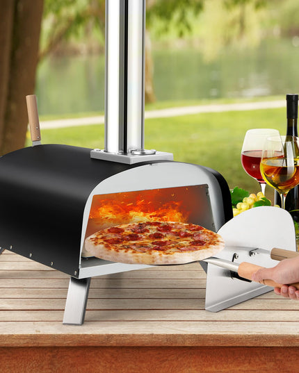 Giantex Pizza Oven Outdoor, Propane and Wood Fired Pizza Maker with 13" Pizza Stone, Pizza Peel