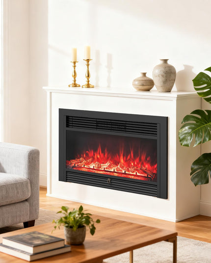 Insert de cheminée électrique Giantex 36" avec télécommande, 2 modes de chauffage et minuterie de 8h