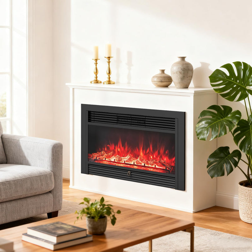 Giantex 36" Electric Fireplace Insert with Remote Control 2 Modes Heat & 8H Timer