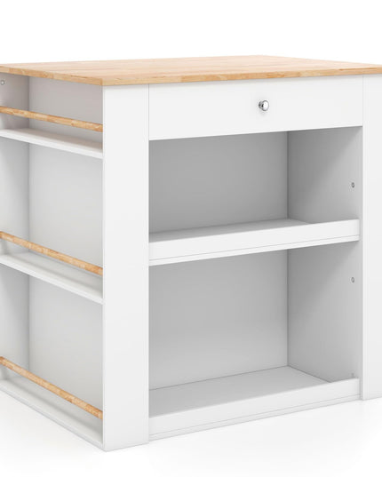 Giantex Kitchen Island with Storage, 2-Door Buffet Cabinet, 6-Tier Spice Racks, Drawer, Shelves