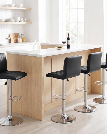 Giantex Modern Bar Stools | Adjustable Swivel Bar Chairs with Back and Footrest (2/4)