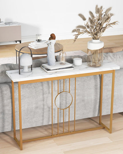 Giantex 47" Entryway Console Table - Faux Marble Console Table