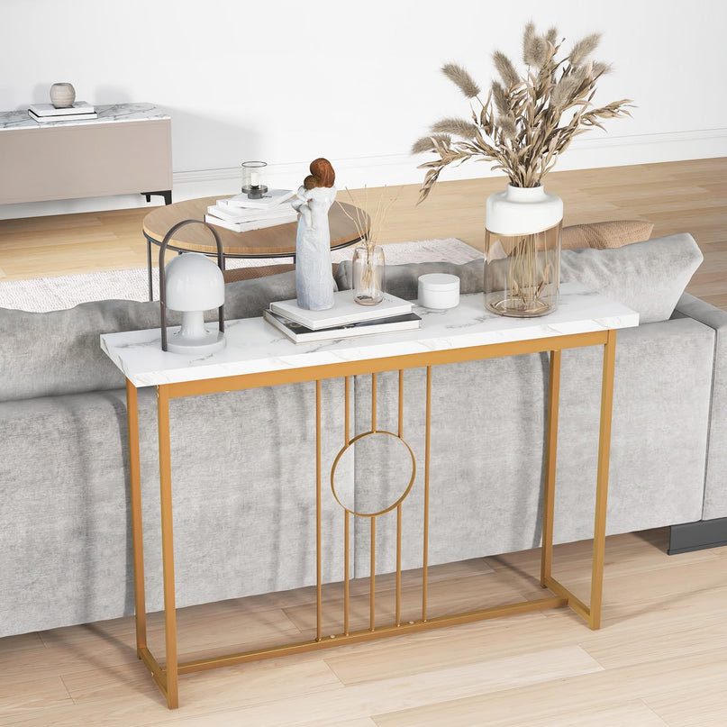Giantex 47" Entryway Console Table - Faux Marble Console Table