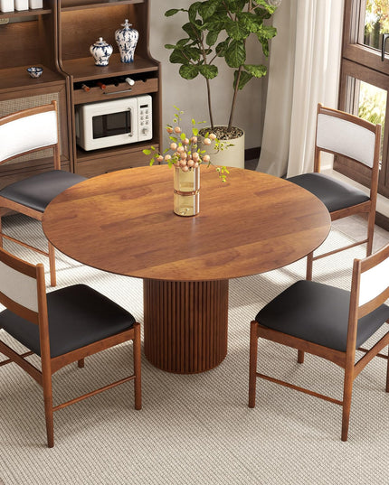 Giantex Wooden Dining Chairs, Upholstered Kitchen Chairs w/Rubber Wood Frame & Faux Leather Padded Seat