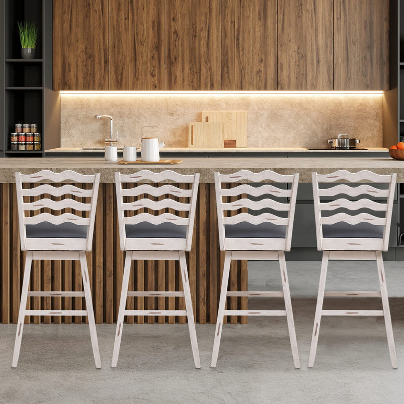 Giantex Wooden Upholstered Barstools for Kitchen Island