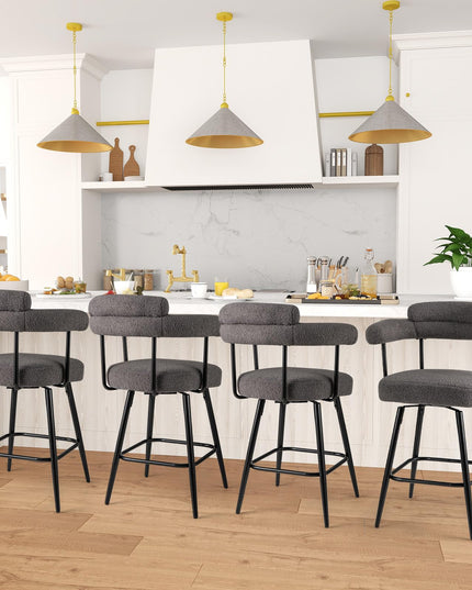 Giantex Swivel Bar Stools Set of 2/4 with Metal Legs & Footrest for Kitchen Island