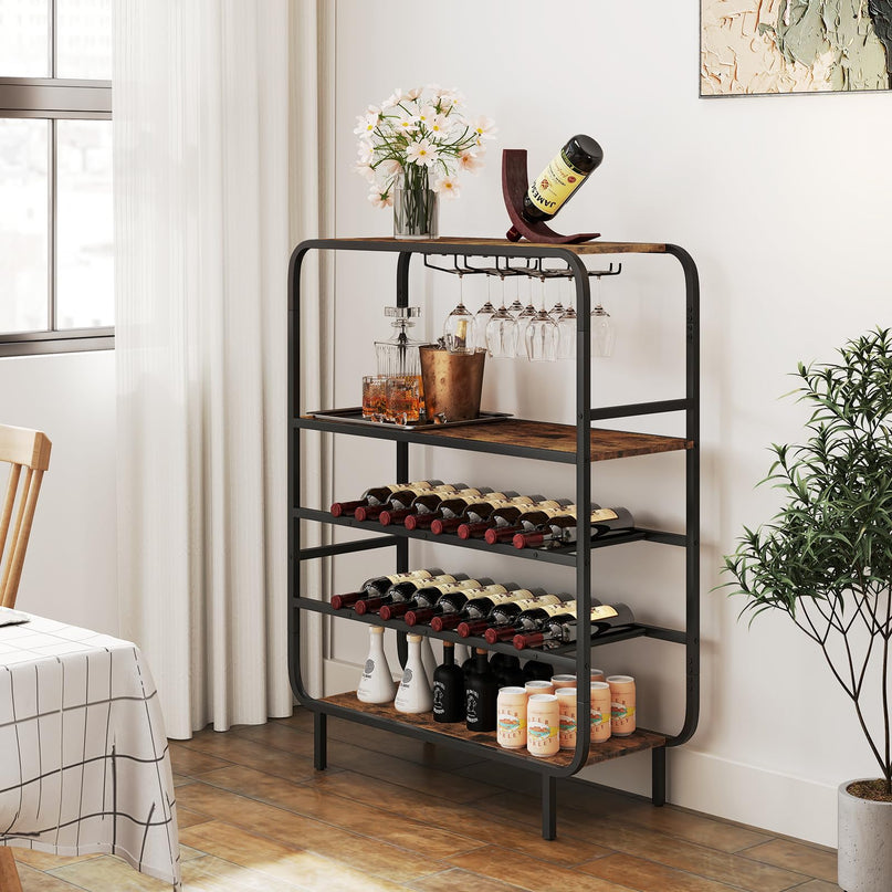 Giantex Industrial Wine Rack Freestanding Floor for Kitchen