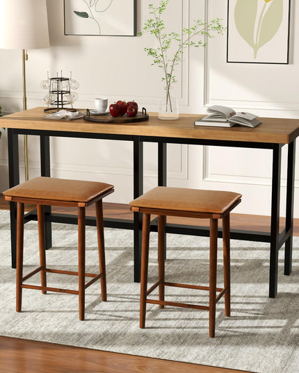 Giantex Bar Stools Set of 4, Wooden Backless Barstools for Kitchen Island
