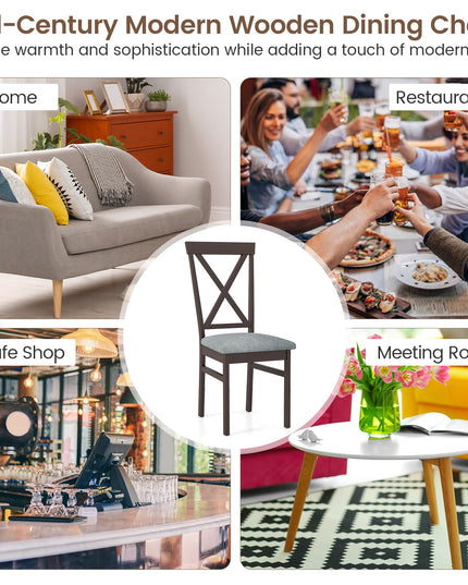 Giantex Wooden Dining Chairs Set for Dining Living Room Home