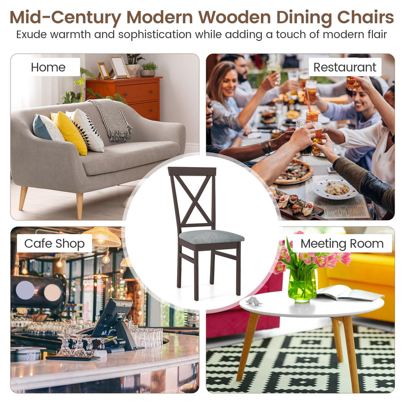 Giantex Wooden Dining Chairs Set for Dining Living Room Home