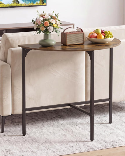 GIANTEX 32" Narrow Half Moon Console Table with Metal Frame & Anti-tip Kits