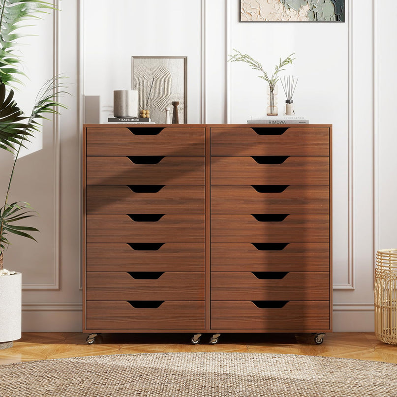 Giantex 7 Drawer Storage Cabinet with 4 Universal Casters