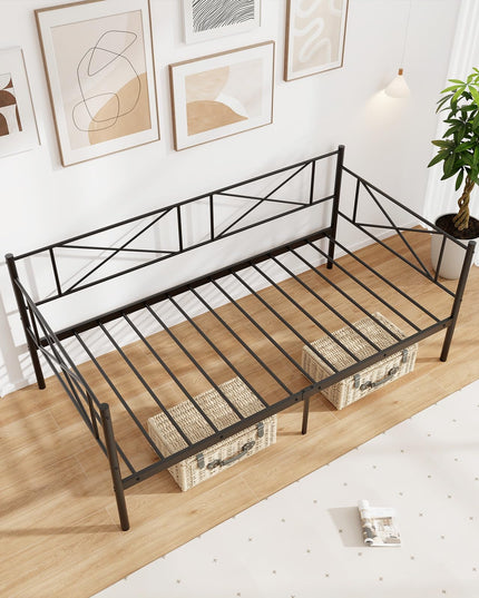 Giantex Twin Size Daybed Frame, Metal Sofa Bed w/Heavy Duty Steel Slats Support