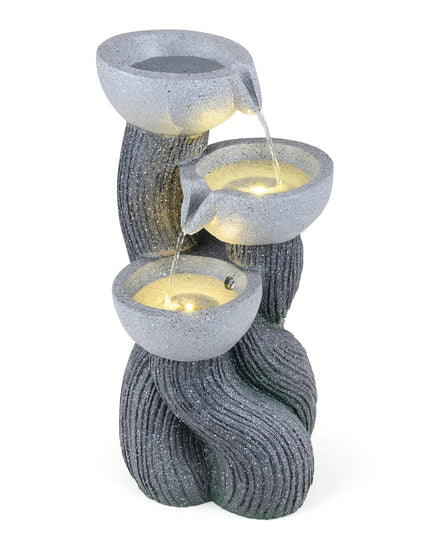 Giantex 3-Tier Outdoor Water Fountain with Lights