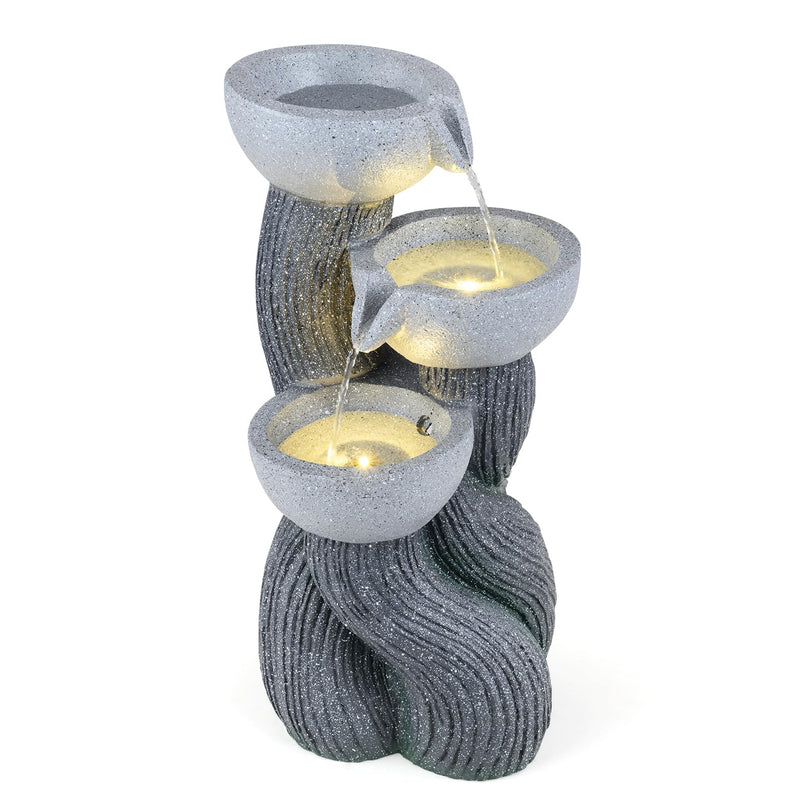Giantex 3-Tier Outdoor Water Fountain with Lights